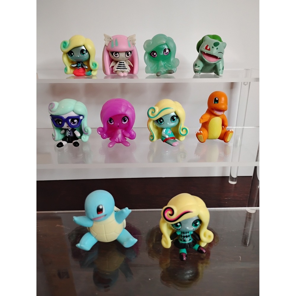 Pokemon Monster High Minis Lot 10pc Bulbasaur Charmander Squirtle Figures